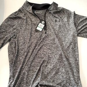 Under Armour performance quarter zip. Size: Large black and grey.